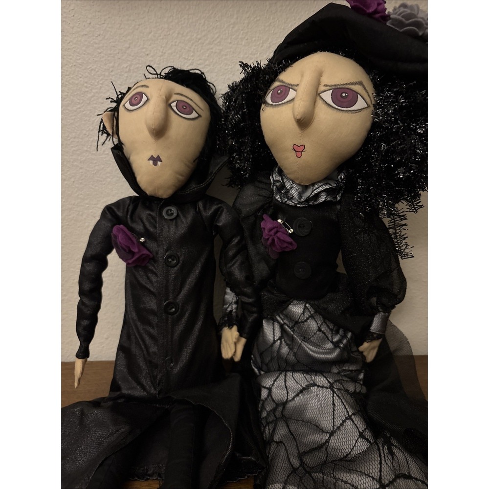 Rare Wicked Websters Halloween Plush Shelf Sitter Set - Vampire & Witch Pair
